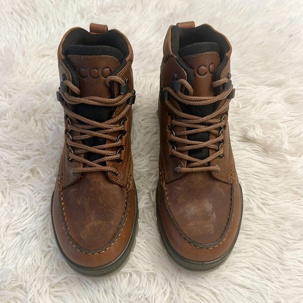 NEW ECCO Men’s Track 25 High Gore Tex Hiking Boot Bison brown leather size US 5